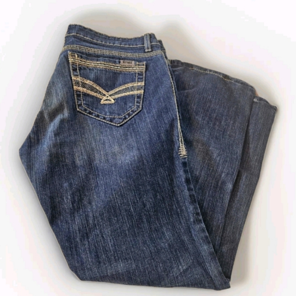 Cruel Girl Abby Denim Womens Embroidered Blue Jeans Size 32/13S 29 Inch Inseam